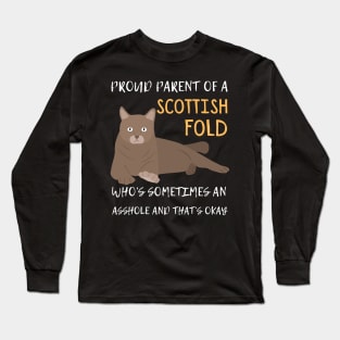 Proud Parents of Scottish Fold Pet Cat Long Sleeve T-Shirt